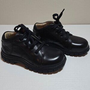 Elefanten Kids Black Leather Lace-Up Shoes Size 23 EU